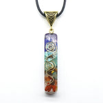 Orgonite Hex Chakra Crushed Stone Meditation Reiki Pendant Necklace