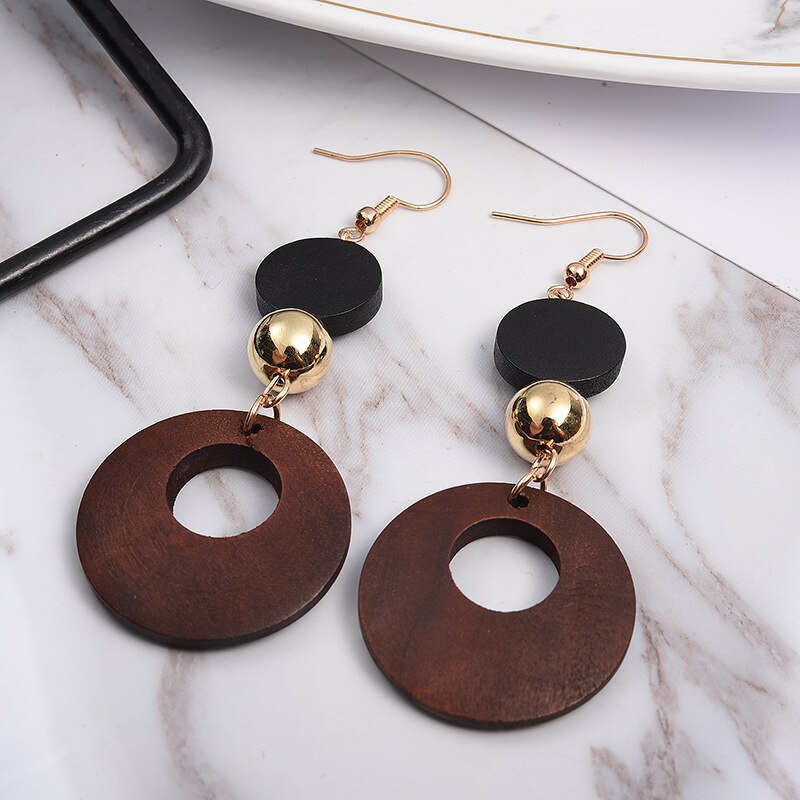 Long Crystal Tassel Gold Color Dangle Earrings