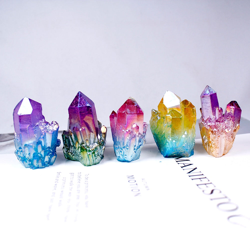 Natural Crystal Quartz color Cluster Stone