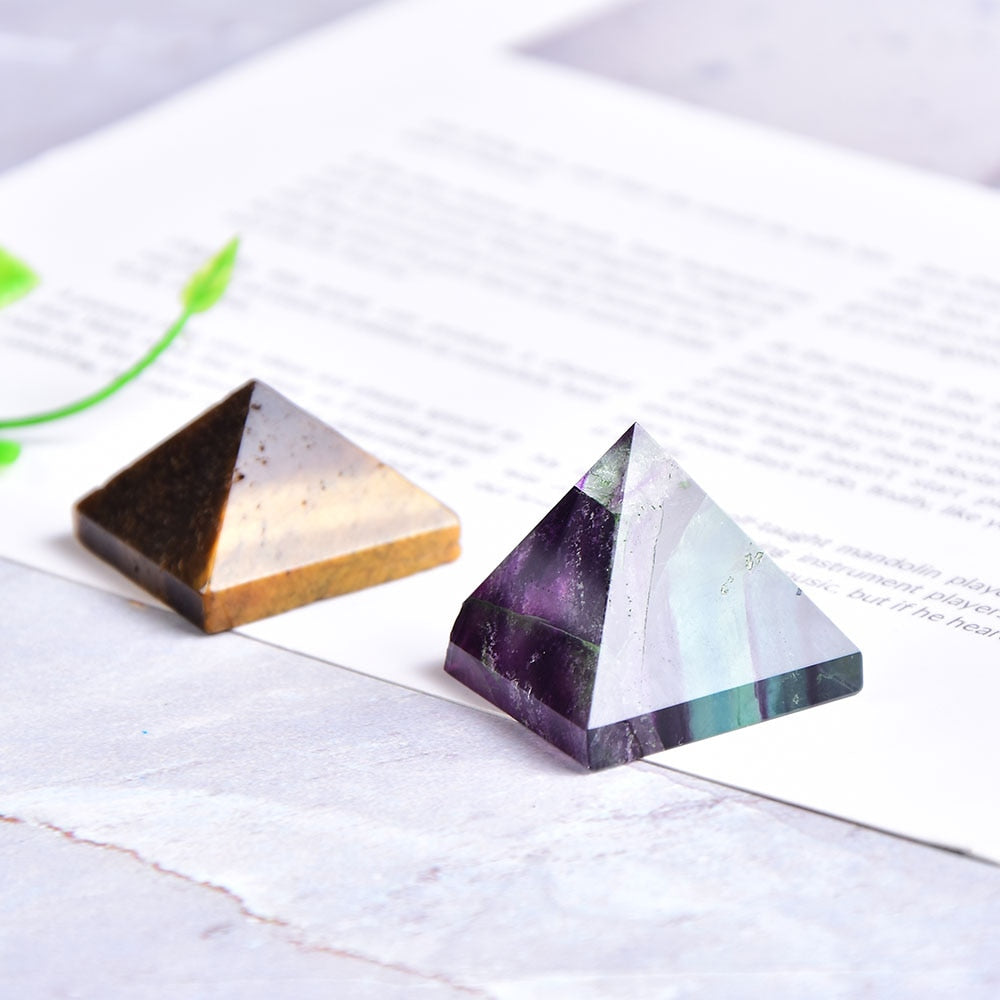 Natural Fluorite Crystal Pyramid Quartz Healing Stone