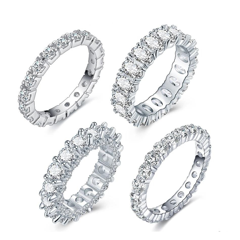 Wedding Bands Eternity Rings with Zirconia for Women