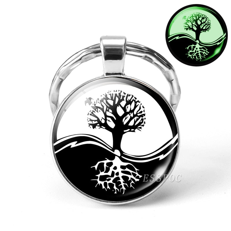 Glow In The Dark Tree Art KeyChain
