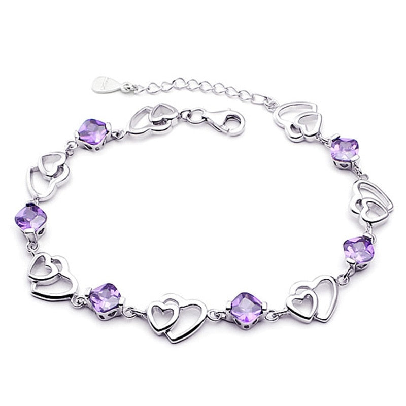 Crystal Heart Charm Bracelets
