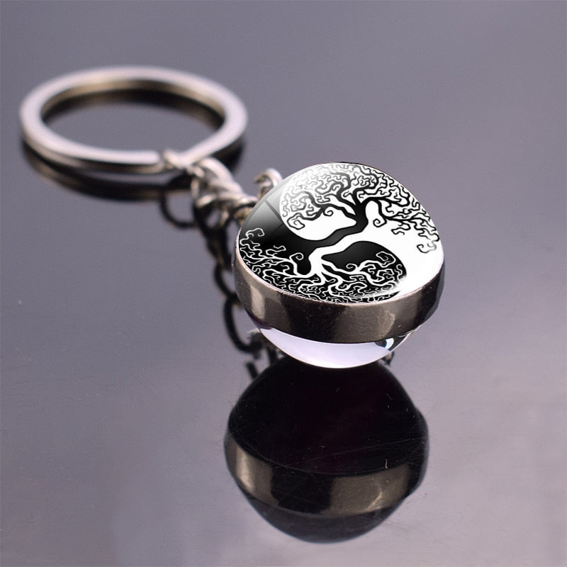 Glass Ball Pendant Keychains