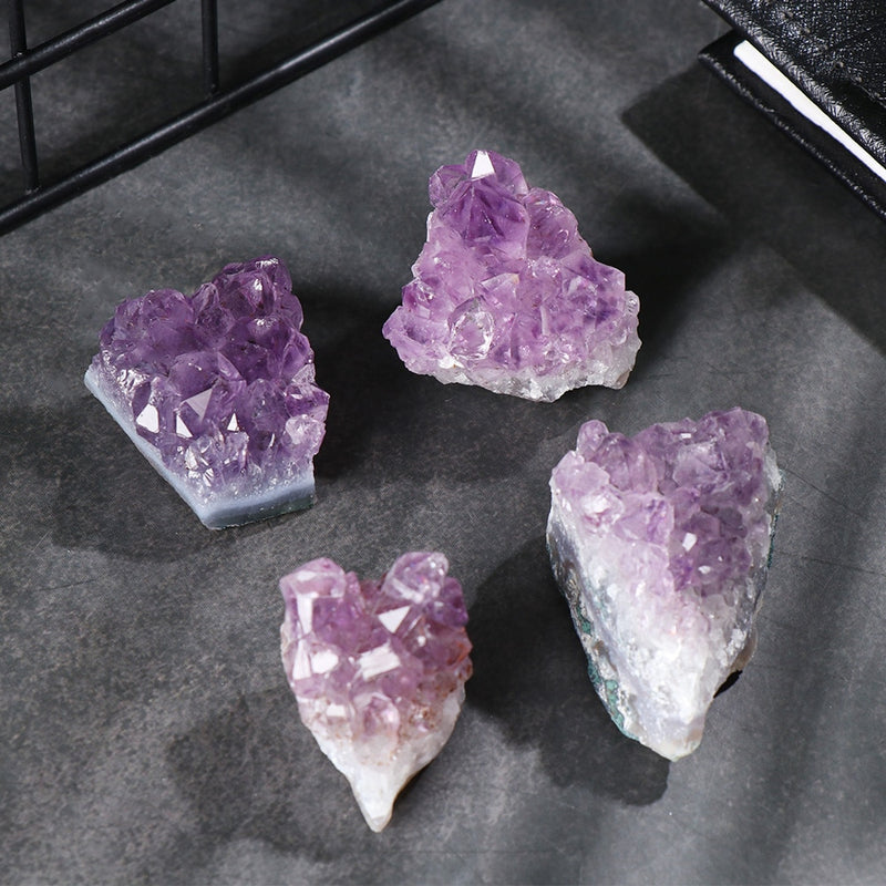 Natural Amethyst Cluster Quartz Crystal Mineral Specimen Healing Stone