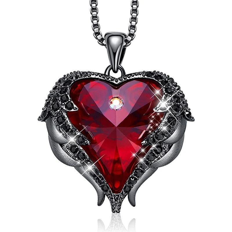 Heart Pendant Women Silver Color Necklace