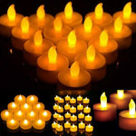 12Pcs Battery Operated LED Tea Lights Candles 
