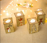 Wood Christmas Candlestick