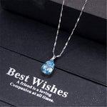Aquamarine gemstones diamond pendant necklace