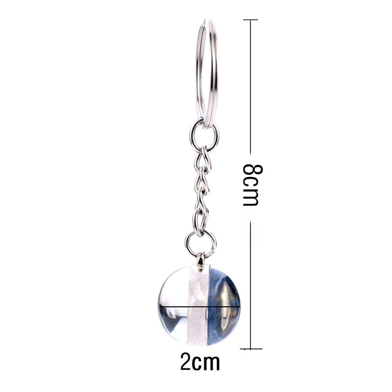 Glass Ball Pendant Keychains