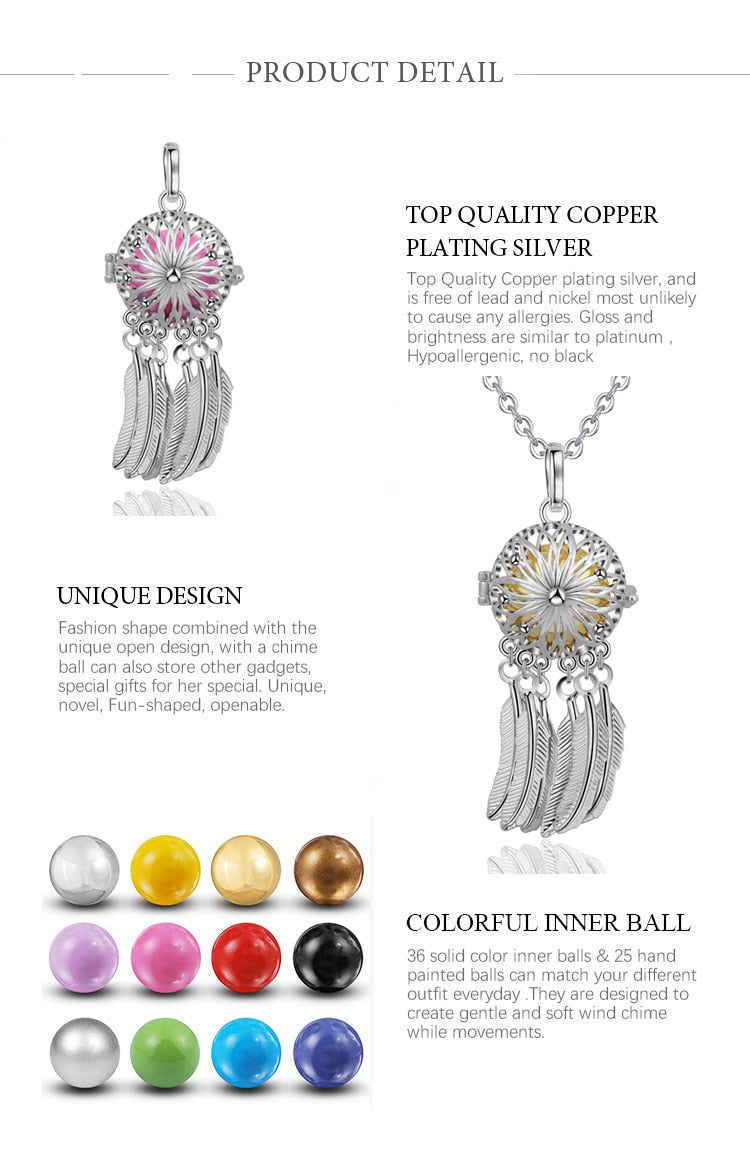 Harmony bola ball pendant Dreamcatcher Necklace