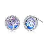 Tree Of Life Cubic Zirconia Stud Earrings