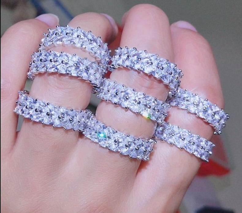 Zirconia Olive Branch Finger Ring