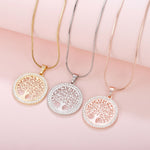 Hot Small Tree of Life Crystal Pendant Necklace for Women Gifts