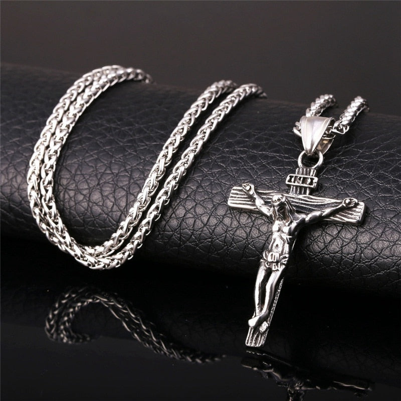 Religious Jesus Cross Necklace for Men's Fashion