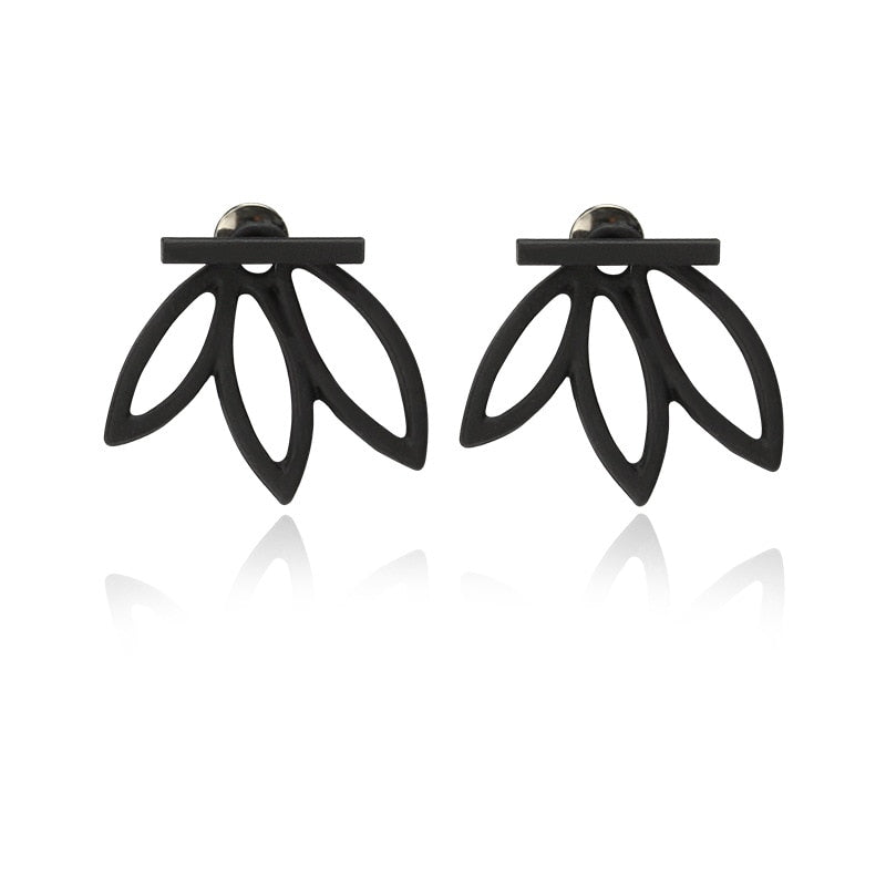 Luxury Gold Color Colorful Crystal Bow Stud Earrings