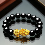 Feng Shui Obsidian Stone Beads Chakra Bracelet