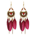 Fringed water drops earrings