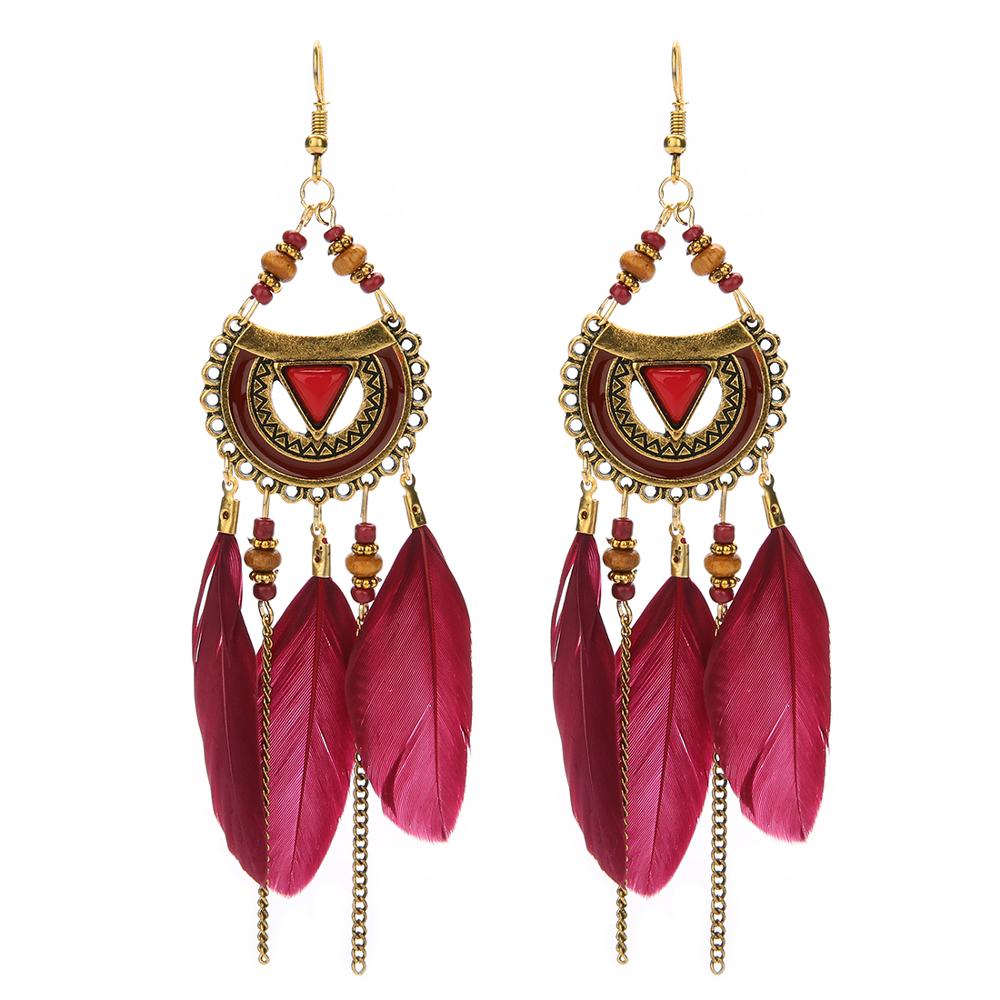Fringed water drops earrings