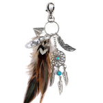 Small Handmade Feather Dream Catcher Keyring Keychain