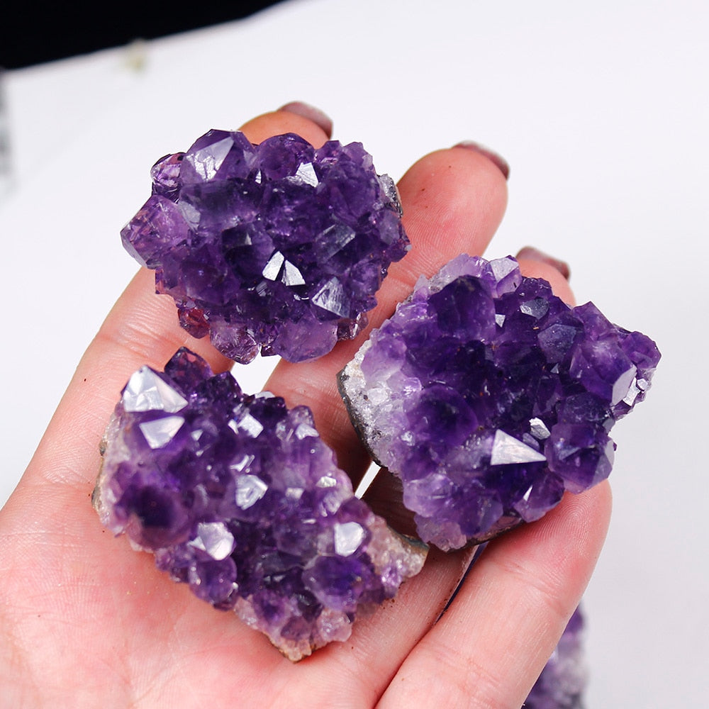 Natural Raw Amethyst Quartz Purple Crystal Cluster Healing Stones
