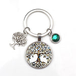 Crystal Stone Tree of Life Statement Keychain