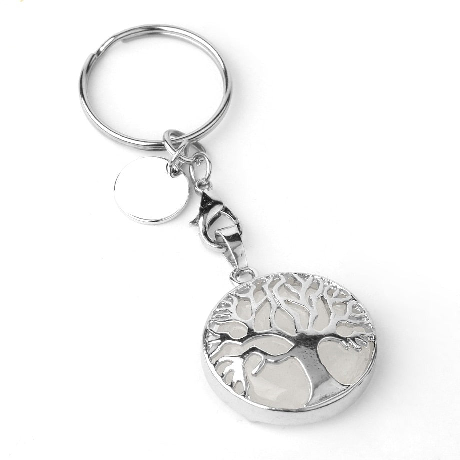 Luxury Crystal Stone Tree of Life Keychain