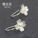 925 sterling silver Long Flower Earrings