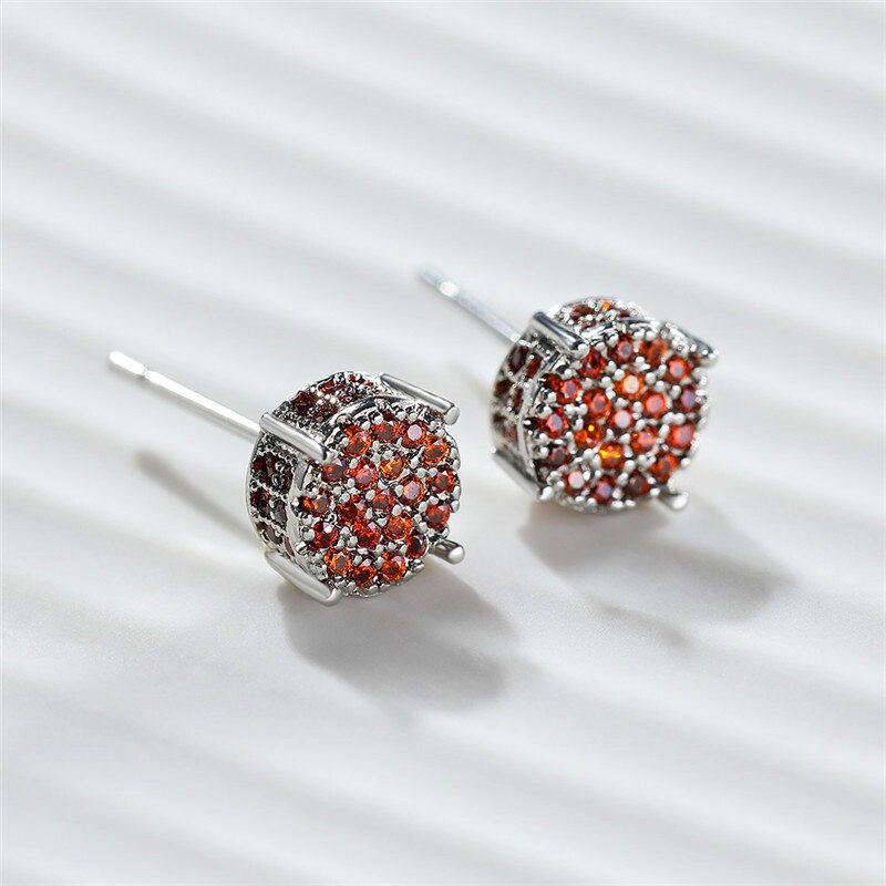Luxury Full Crystal Round Earrings