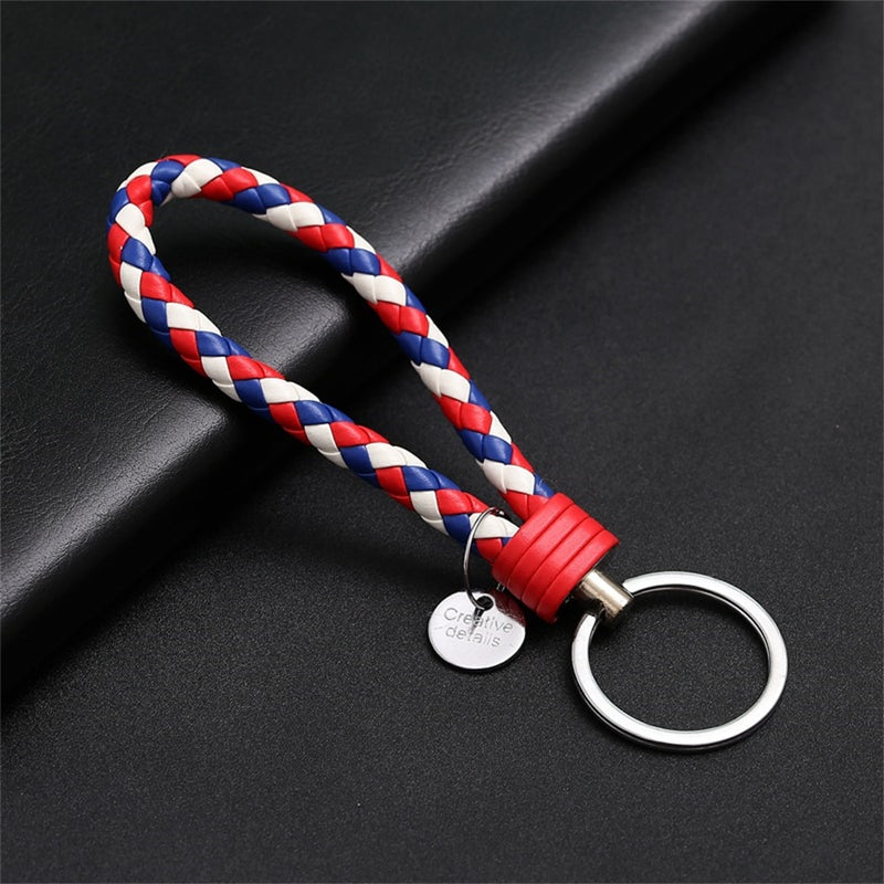 PU Leather Woven Rope keychain Car Key Holder