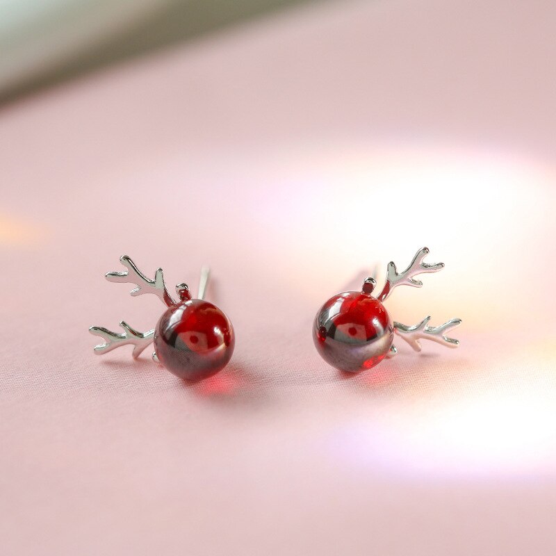 Crystal Deer Stud Earrings