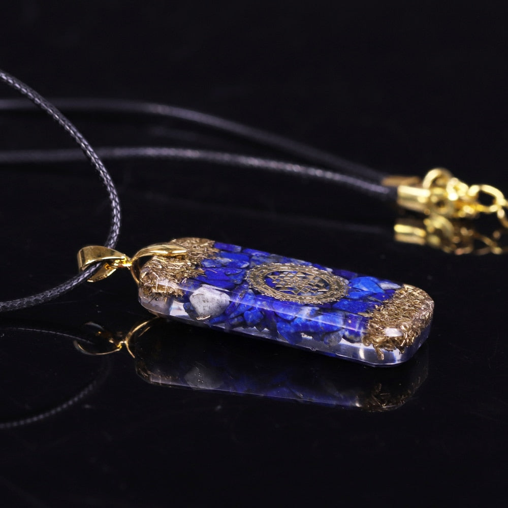Lapis Resin Chakra Stone Necklace