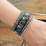 Single Leather Wrap Women Bracelet