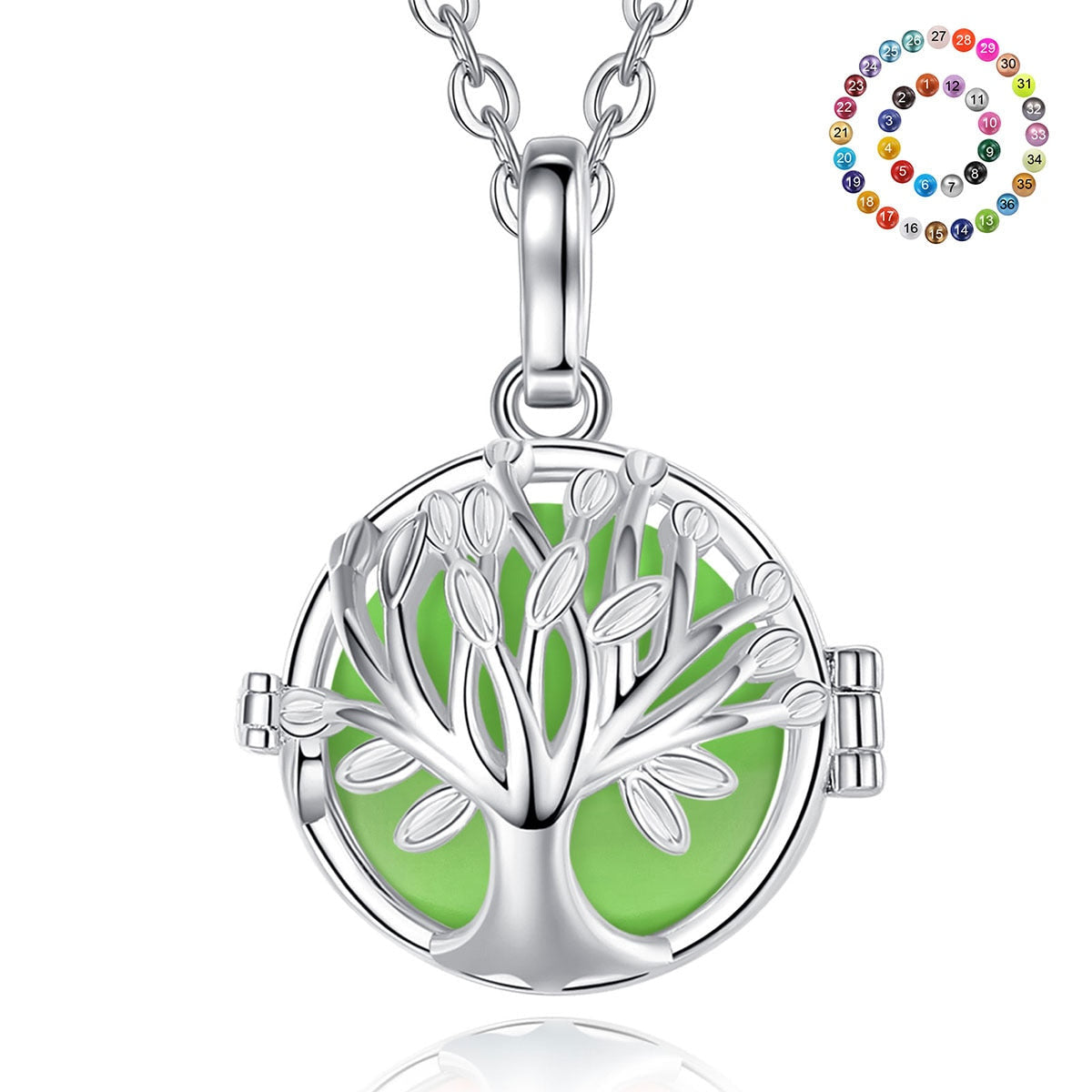Eudora Harmony Ball 18mm Tree Of Life Multi-Colored Balls Pendant Necklace