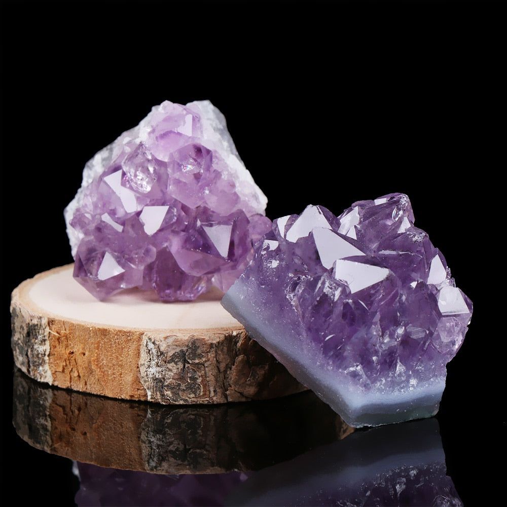 Natural Amethyst Cluster Quartz Crystal Mineral Specimen Healing Stone
