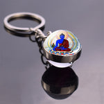 7 Chakra Yoga Meditation Glass Ball Key Chain