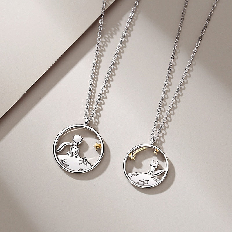 Silver Plated Prince Little Fox Pendant Personalized Necklace