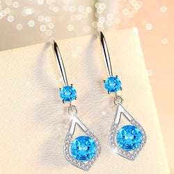 Boho Female Blue Water Drop Earrings