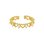 Hollow Heart-shaped Gold Opening Ring