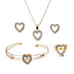 Anniversary Wedding Necklace Earrings Bangle Ring Set
