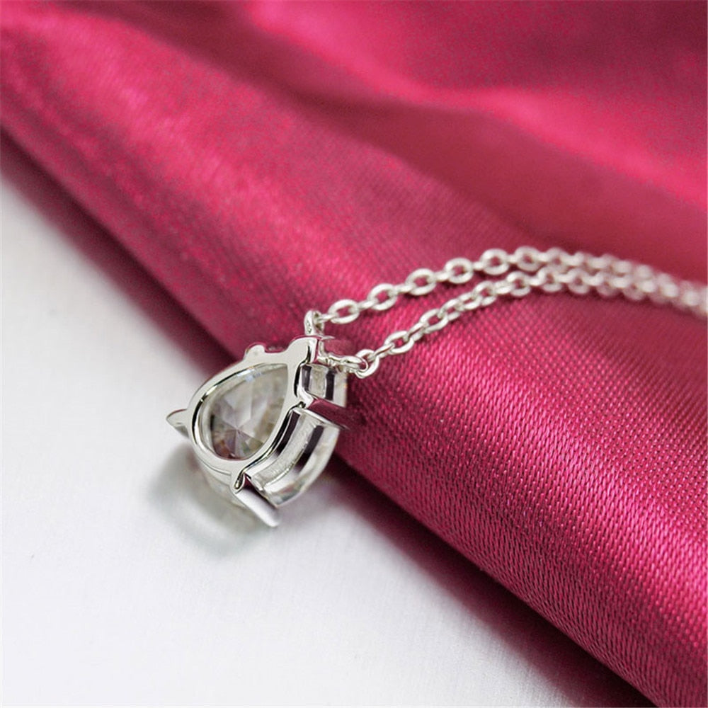 Water Drop Created Gemstone Pendant Necklace