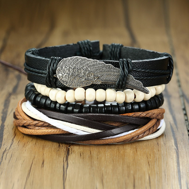 Braided Wrap Leather Bracelets