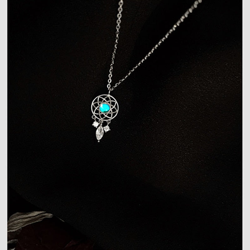 Silver Color Hot Sale Micro Dream Catcher Zircon Necklace