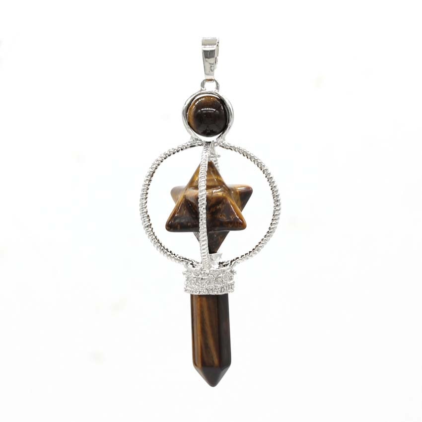 Chakra Sacred Reiki Hexagon Pendulum Pendant