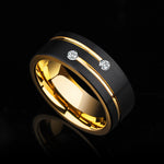 Luxury Mens 8mm Black Stainless Steel Ring