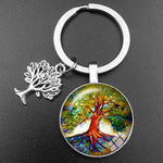 Crystal Glass Tree of Life Keychain