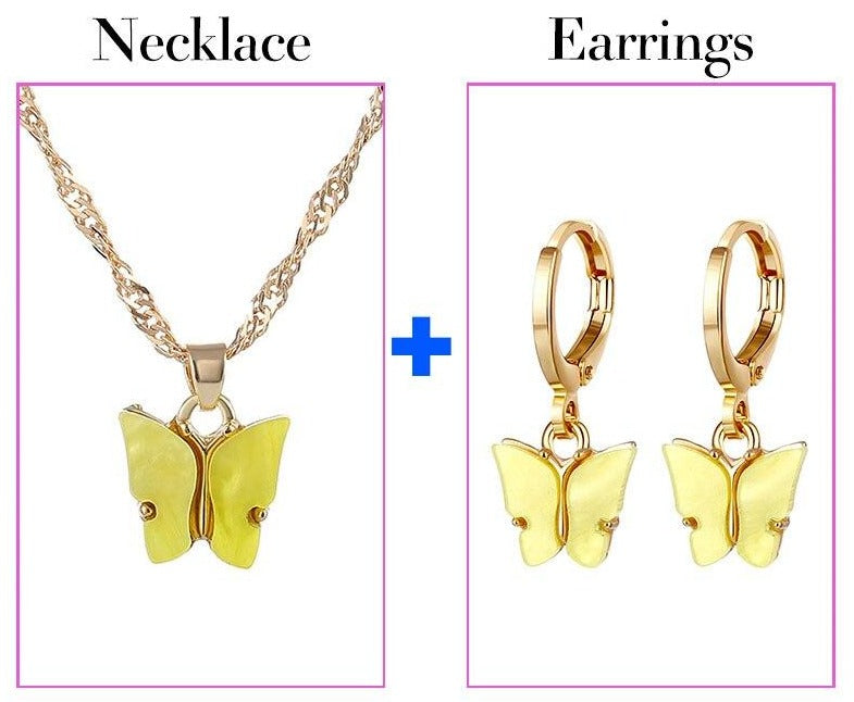 Fashion Crystal Jewelry Set Zircon Necklace Earrings Set