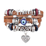 Leaf Feather Multilayer Leather Bracelet