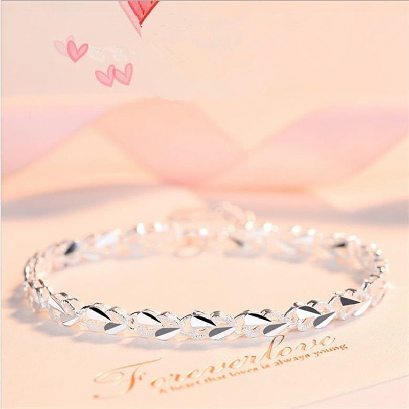 925 Sterling Silver Bracelets For Women Zircon Geometric Bracelet