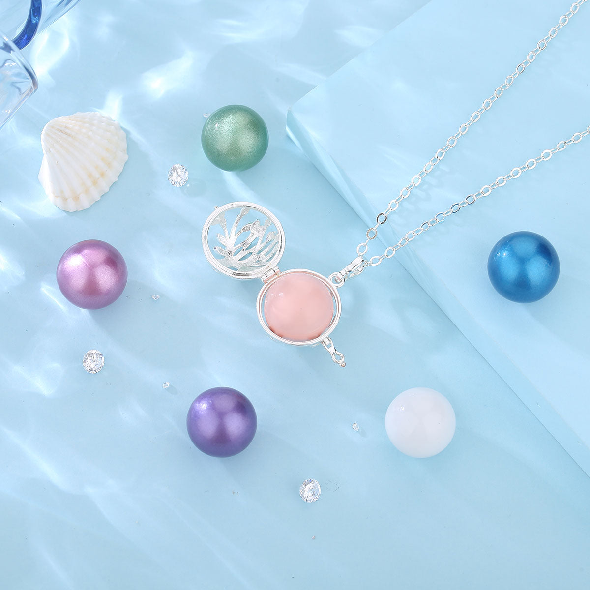 Eudora Harmony Ball 18mm Tree Of Life Multi-Colored Balls Pendant Necklace